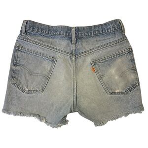Levi’s Vintage Orange Tab Distressed High Waisted Denim Cut-Off Short